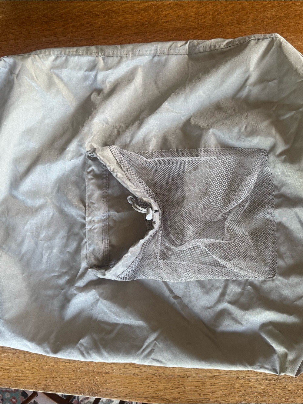 Target Gray Fabric Storage Bin with Mesh Pocket